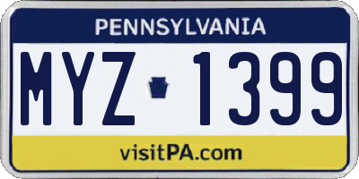 PA license plate MYZ1399
