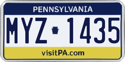 PA license plate MYZ1435