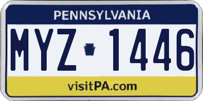 PA license plate MYZ1446