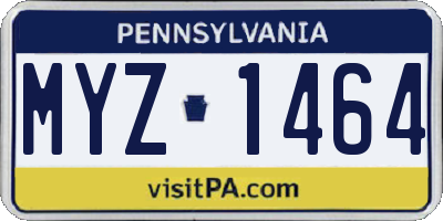 PA license plate MYZ1464