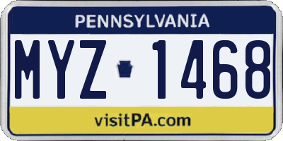 PA license plate MYZ1468