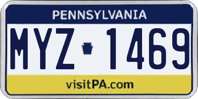 PA license plate MYZ1469