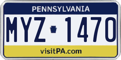 PA license plate MYZ1470