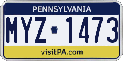 PA license plate MYZ1473