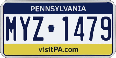 PA license plate MYZ1479