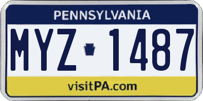 PA license plate MYZ1487