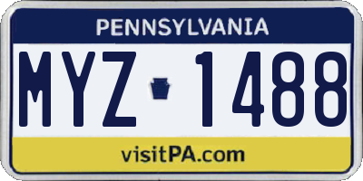 PA license plate MYZ1488