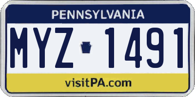 PA license plate MYZ1491