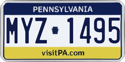 PA license plate MYZ1495