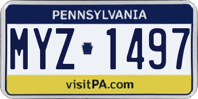 PA license plate MYZ1497