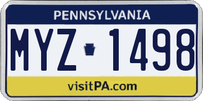 PA license plate MYZ1498