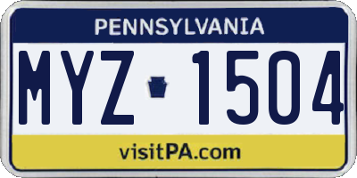 PA license plate MYZ1504