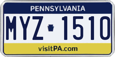 PA license plate MYZ1510