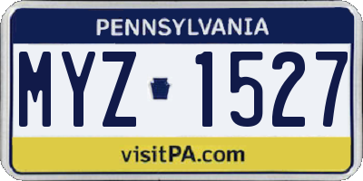 PA license plate MYZ1527