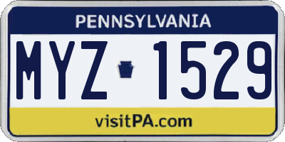 PA license plate MYZ1529