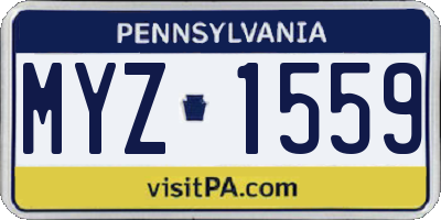 PA license plate MYZ1559