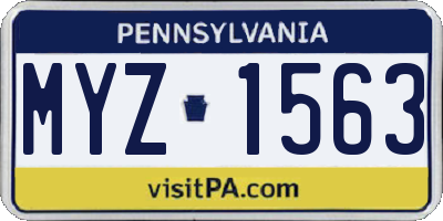 PA license plate MYZ1563
