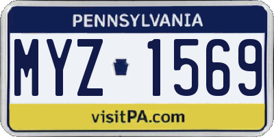 PA license plate MYZ1569