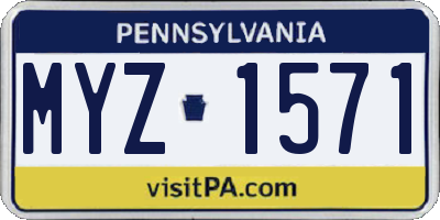 PA license plate MYZ1571