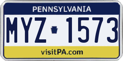 PA license plate MYZ1573