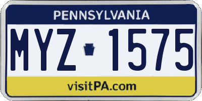 PA license plate MYZ1575