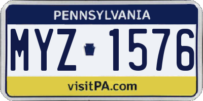 PA license plate MYZ1576