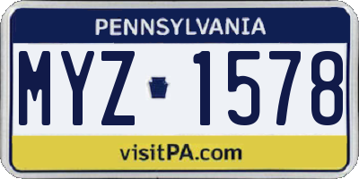 PA license plate MYZ1578