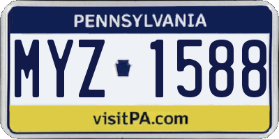PA license plate MYZ1588