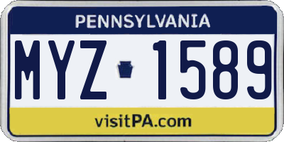 PA license plate MYZ1589