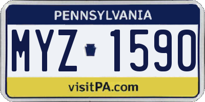PA license plate MYZ1590