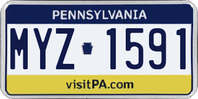 PA license plate MYZ1591