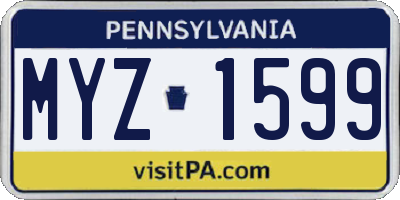 PA license plate MYZ1599