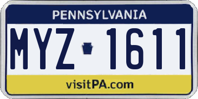 PA license plate MYZ1611