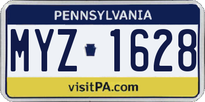 PA license plate MYZ1628