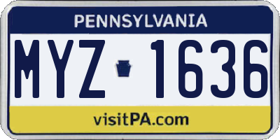 PA license plate MYZ1636