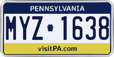 PA license plate MYZ1638