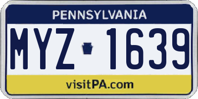 PA license plate MYZ1639