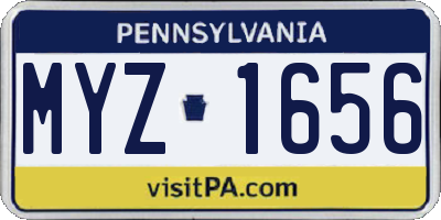 PA license plate MYZ1656