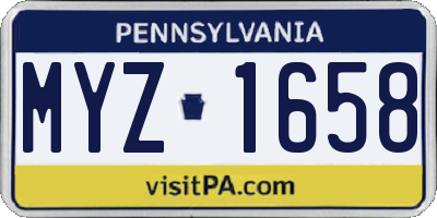 PA license plate MYZ1658