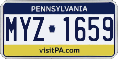 PA license plate MYZ1659