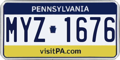 PA license plate MYZ1676
