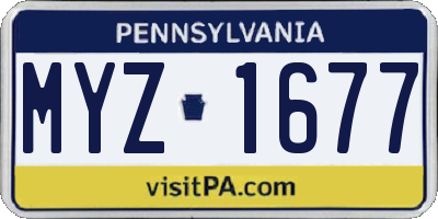 PA license plate MYZ1677