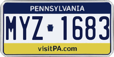 PA license plate MYZ1683