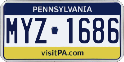 PA license plate MYZ1686