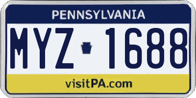 PA license plate MYZ1688