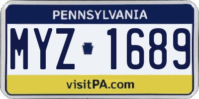 PA license plate MYZ1689