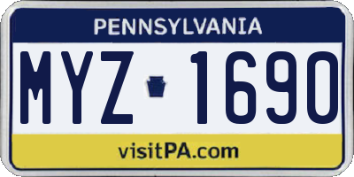 PA license plate MYZ1690