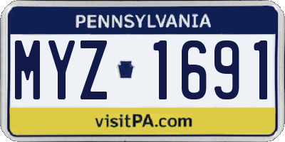 PA license plate MYZ1691
