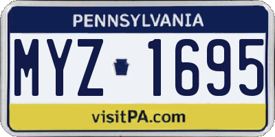 PA license plate MYZ1695
