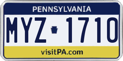 PA license plate MYZ1710